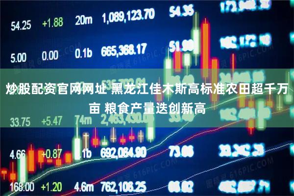 炒股配资官网网址 黑龙江佳木斯高标准农田超千万亩 粮食产量迭创新高