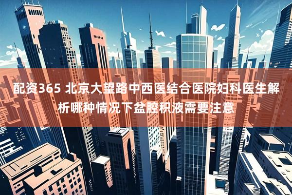 配资365 北京大望路中西医结合医院妇科医生解析哪种情况下盆腔积液需要注意