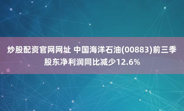 炒股配资官网网址 中国海洋石油(00883)前三季股东净利润同比减少12.6%